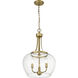 Joliet 3 Light 15.75 inch Olde Brass Pendant Ceiling Light