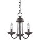 Montgomery 3 Light 12 inch Oil Rubbed Bronze Chandelier Ceiling Light