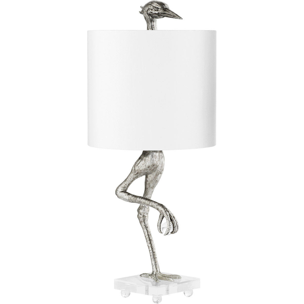Ibis 35 inch 100.00 watt Silver Leaf Table Lamp Portable Light