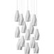 Posh 15 Light 21 inch Silver Multi-Drop Pendant Ceiling Light
