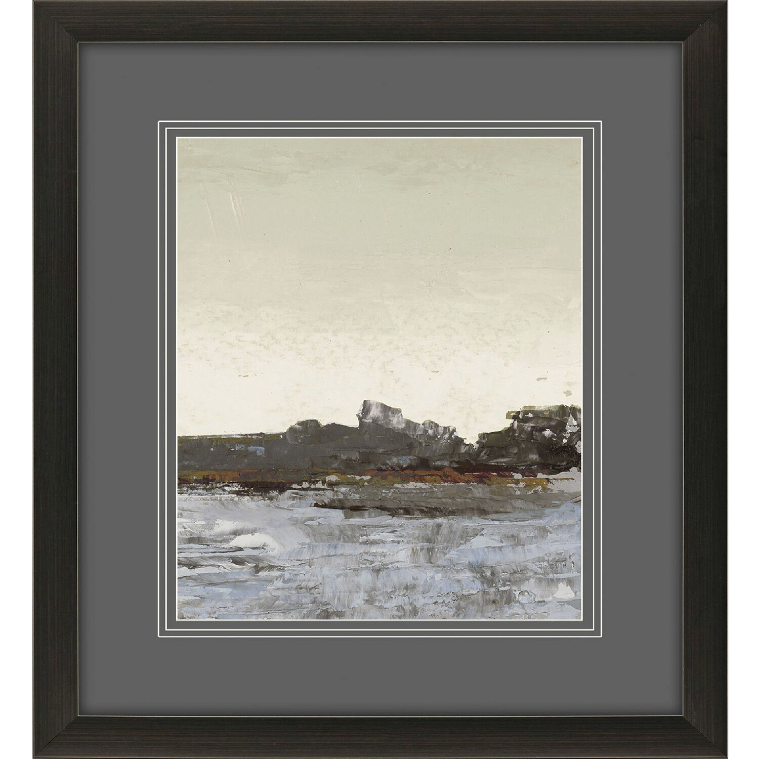Along the Water Gray and Brown and Orange and Green Framed Art, Propac