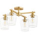 Veno 4 Light 22 inch Aged Brass Semi Flush Mount Ceiling Light
