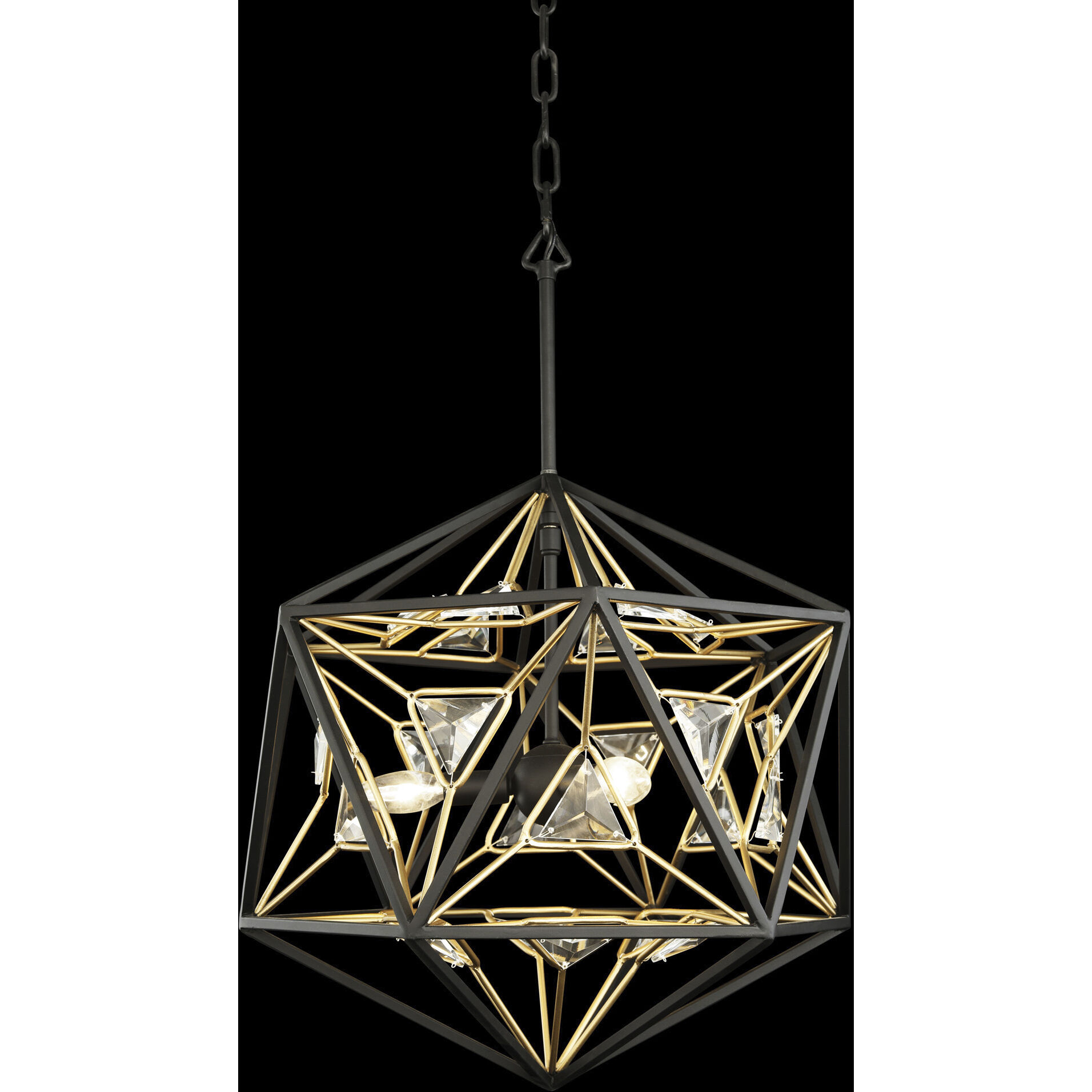 Marcia 3 Light 18 inch Matte Black and French Gold Pendant Ceiling Light