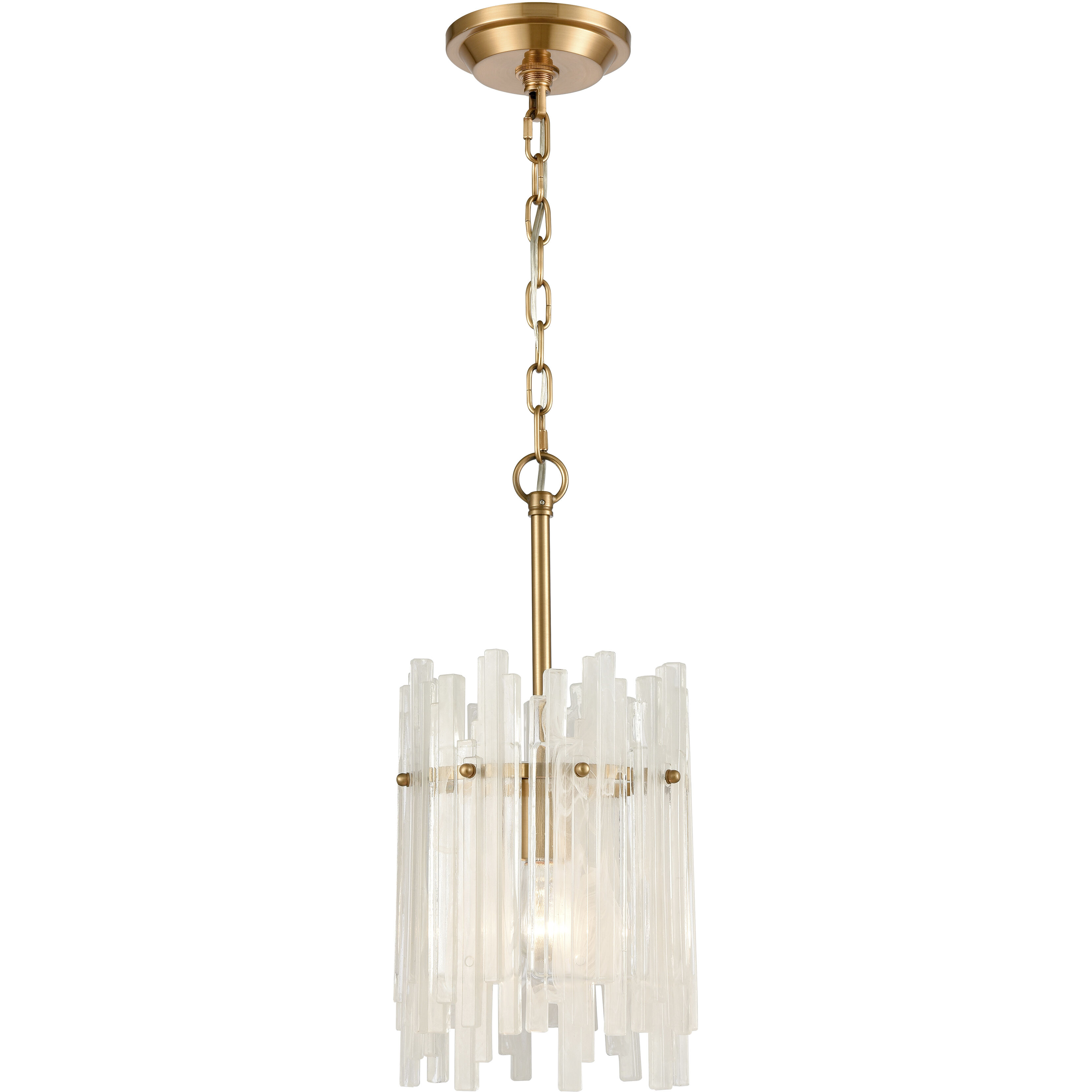Brinicle 1 Light 8 inch Aged Brass Mini Pendant Ceiling Light