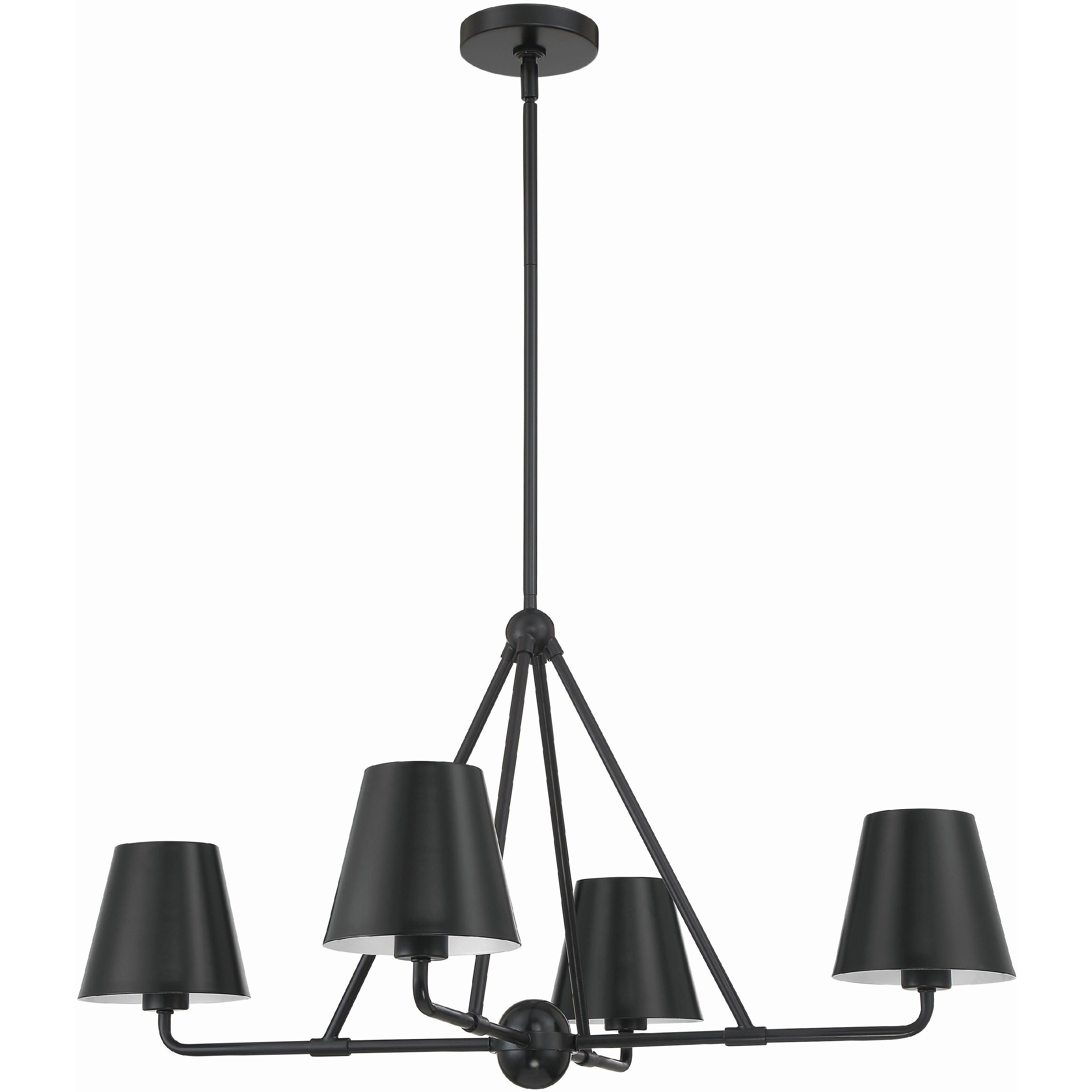 Xavier 4 Light 31.75 inch Matte Black Chandelier Ceiling Light