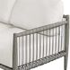 Borneo Weathered Dark Gray and Charcoal Gray Rope and Oyster White Outdoor Sofa