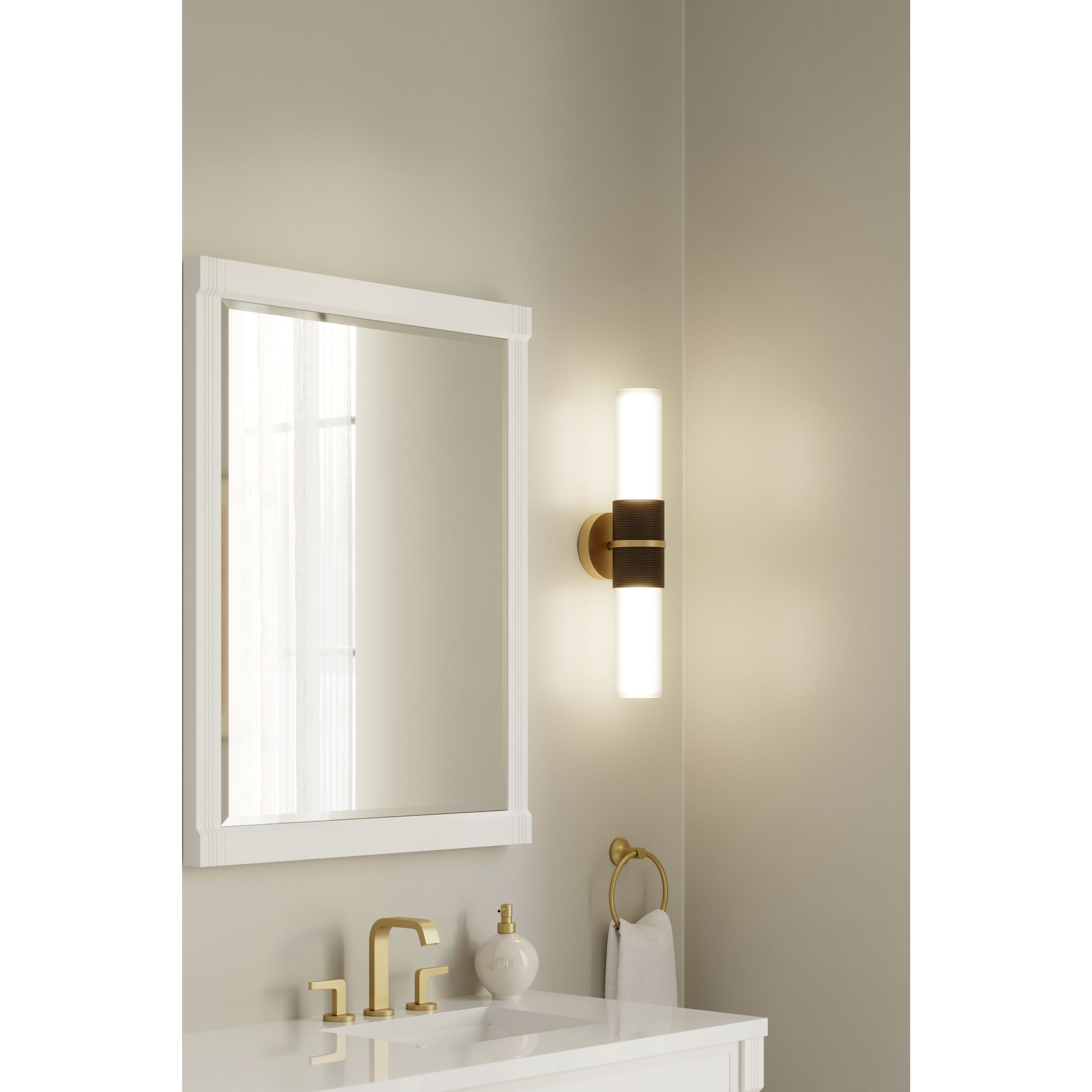 Linthor 2 Light 5 inch Legacy Brass and Dark Bronze Wall Sconce Wall Light