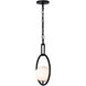 Stopwatch 1 Light 12 inch Matte Black and French Gold Pendant Ceiling Light