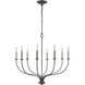 Madeline 8 Light 32.5 inch Black with Polished Nickel Chandelier Ceiling Light