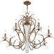 Serafina 8 Light 33 inch Hand Applied Venetian Golden Bronze Chandelier Ceiling Light