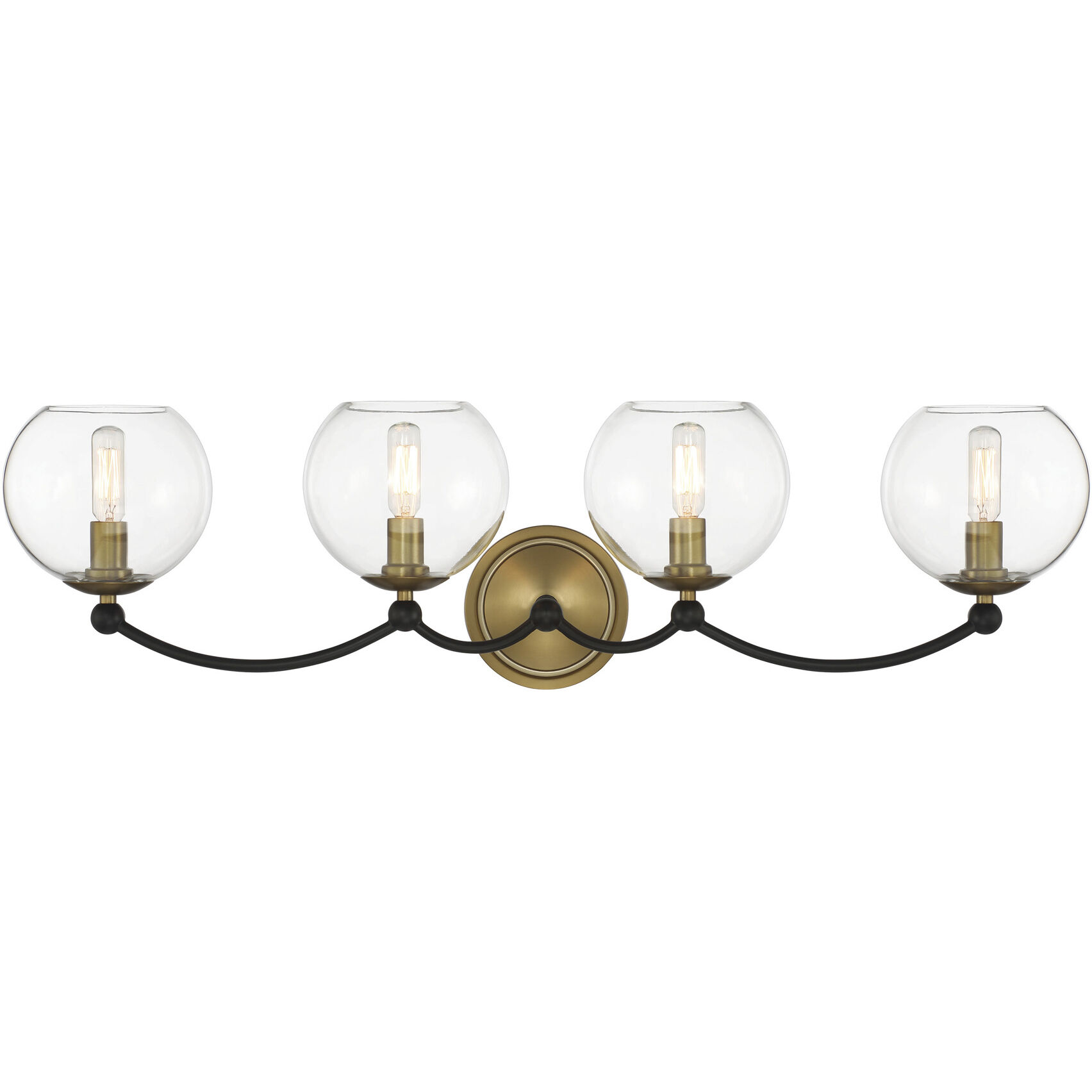 Vantage Kearney Park 4 Light 31.13 inch Coal and Soft Brass Bath Vanity Wall Light