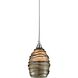 Vines 1 Light 5 inch Satin Nickel Mini Pendant Ceiling Light in Tan Glass