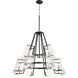 Tioga 12 Light 32 inch Noir with Aged Brass Chandelier Ceiling Light