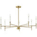 Hux 7 Light 36 inch Lacquered Brass with Warm White Chandelier Ceiling Light