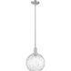 Arcadia Athens Water Glass 1 Light 10 inch Brushed Satin Nickel Mini Pendant Ceiling Light