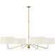 Thomas O'Brien Canto LED 68 inch Hand-Rubbed Antique Brass Four Arm Chandelier Ceiling Light, Grande