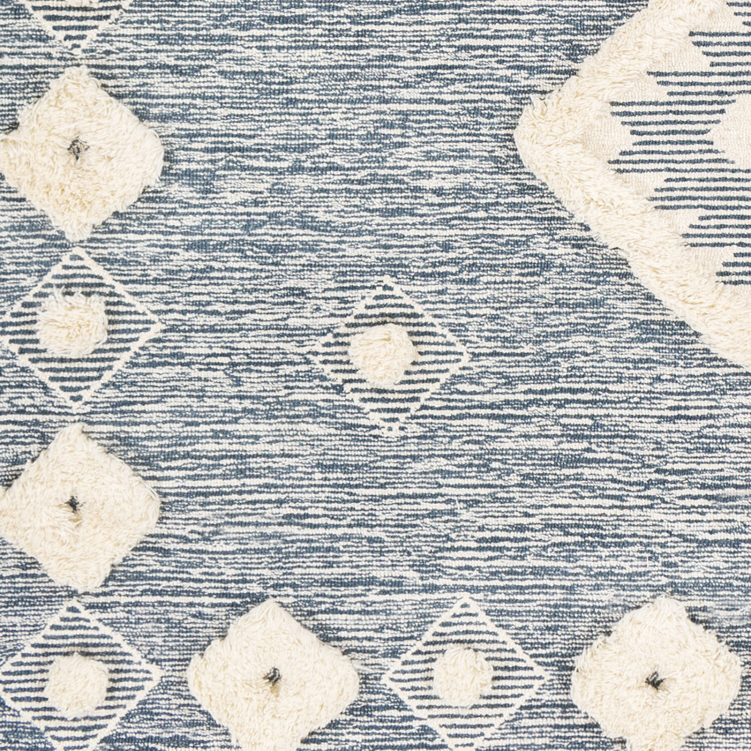 Cherokee 120 X 96 inch Dark Blue/Cream Handmade Rug