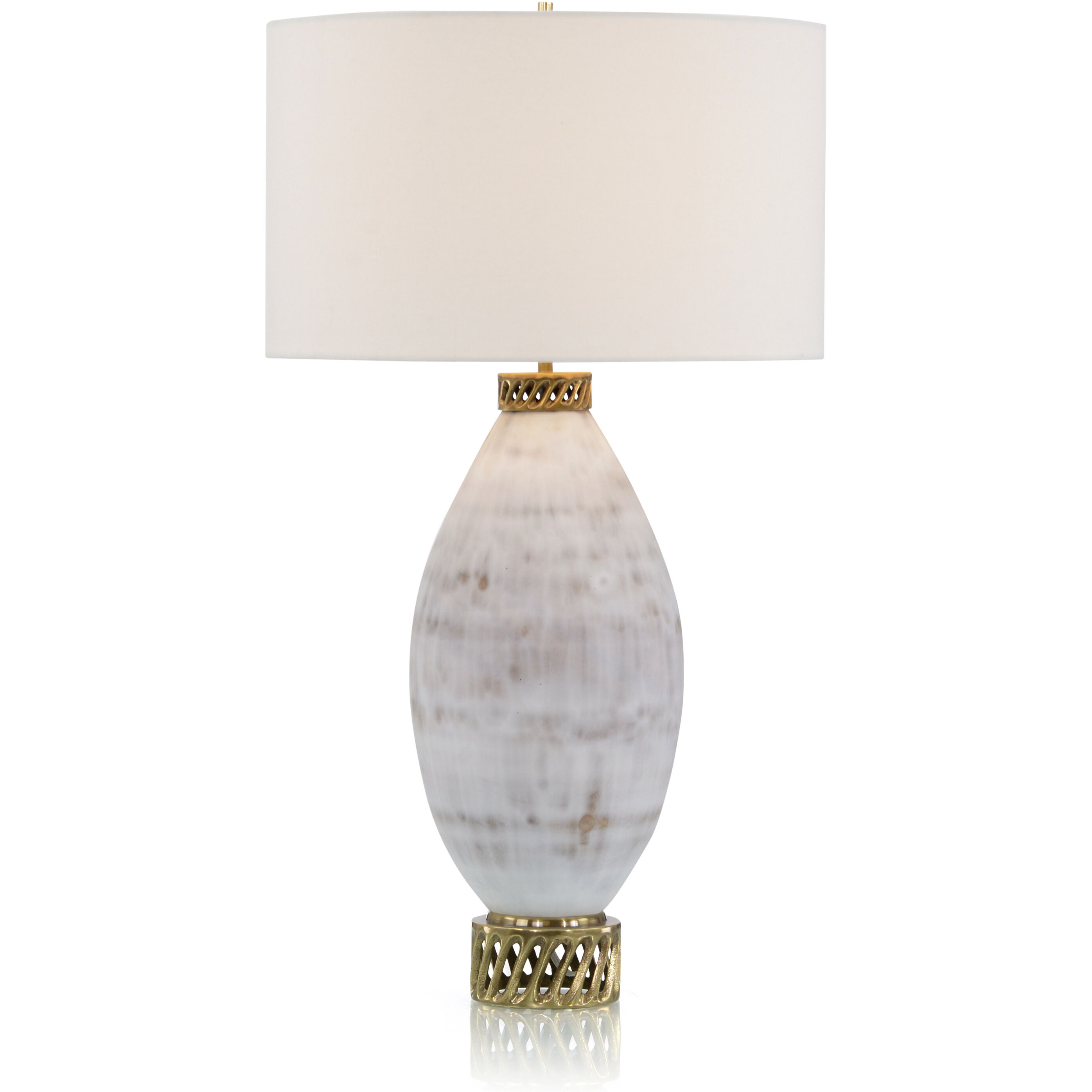 Leah White and Cream Table Lamp Portable Light