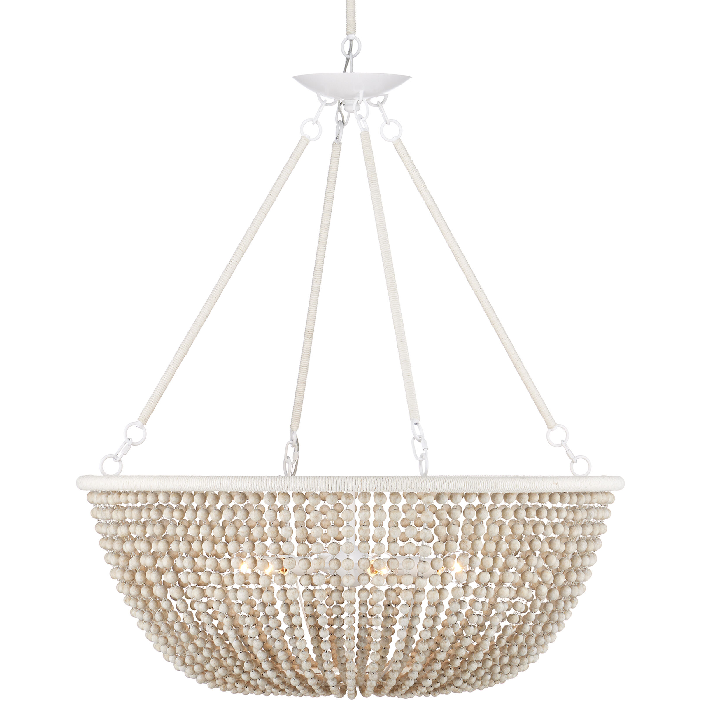 Wychwood 6 Light 32 inch Sugar White/Sandstone/White Chandelier Ceiling Light