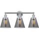 Cone 3 Light 24.5 inch Polished Chrome Bath Vanity Light Wall Light