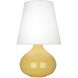Small June 23.5 inch 150.00 watt Sunset Yellow Accent Lamp Portable Light in Oyster Linen