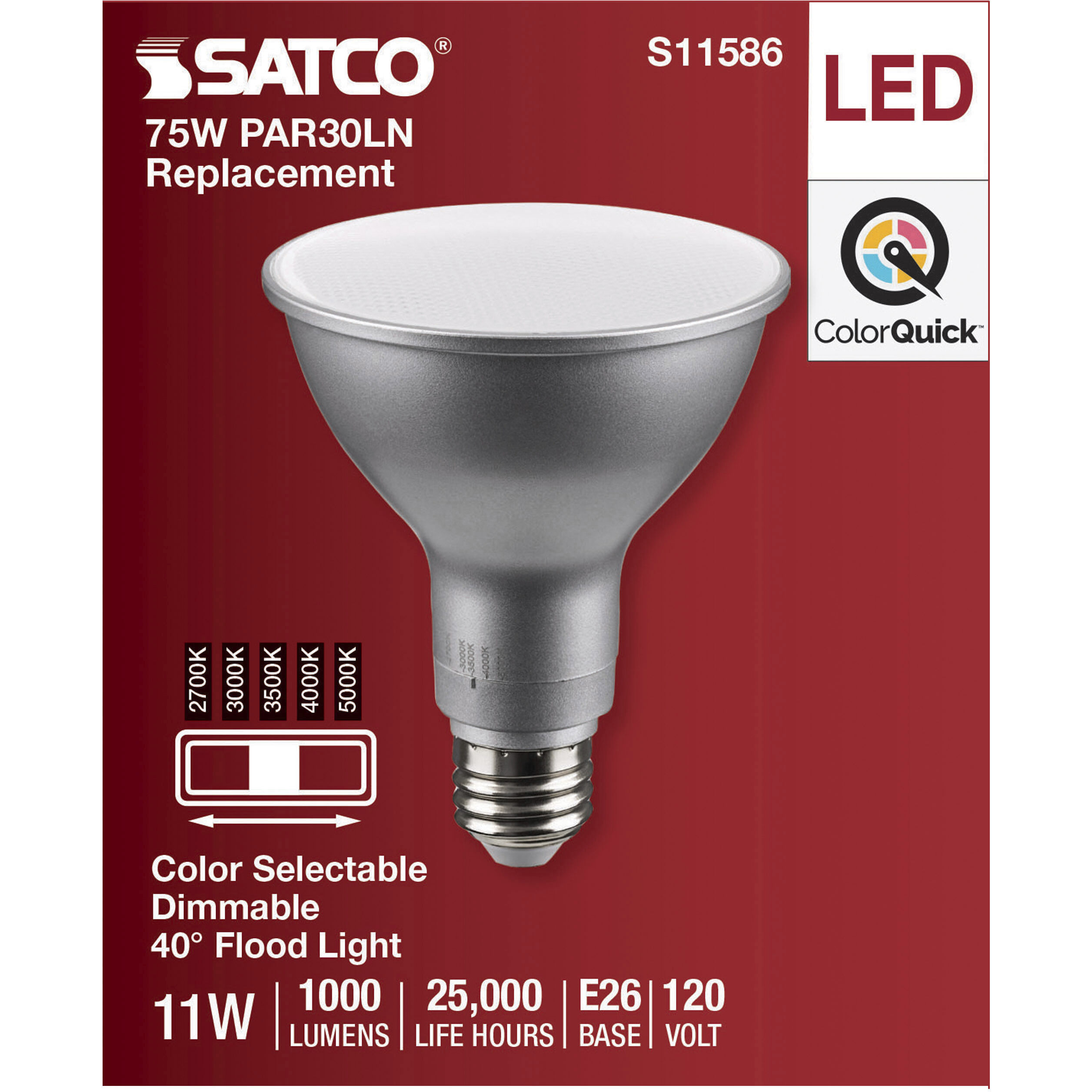 Lumos LED Medium PAR30LN 11 watt 2700K/3000K/3500K/4000K/5000K Light Bulb