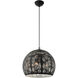 Chantily 3 Light 15.75 inch Black with Brushed Nickel Accents Pendant Ceiling Light