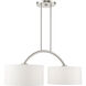 Meridian 2 Light 35 inch Brushed Nickel Linear Chandelier Ceiling Light