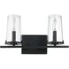 Jared 2 Light 15 inch Matte Black Vanity Light Wall Light
