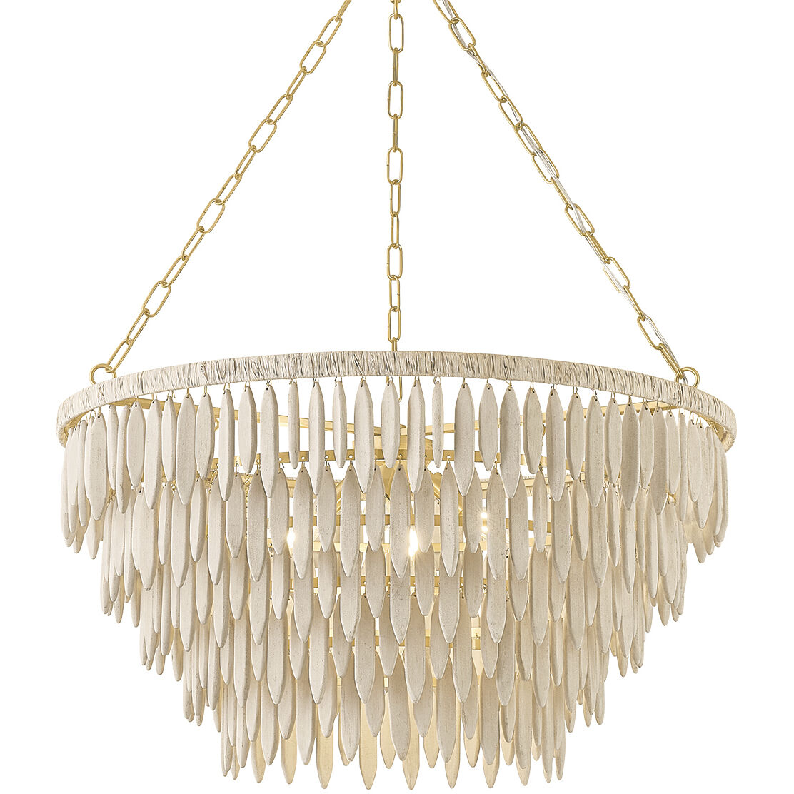 Tiffany 5 Light 31.5 inch Aged Brass Chandelier Ceiling Light
