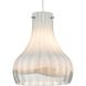 Coastal Scallop 1 Light 8 inch Satin Nickel Mini Pendant Ceiling Light in Opal White with Clear Glass