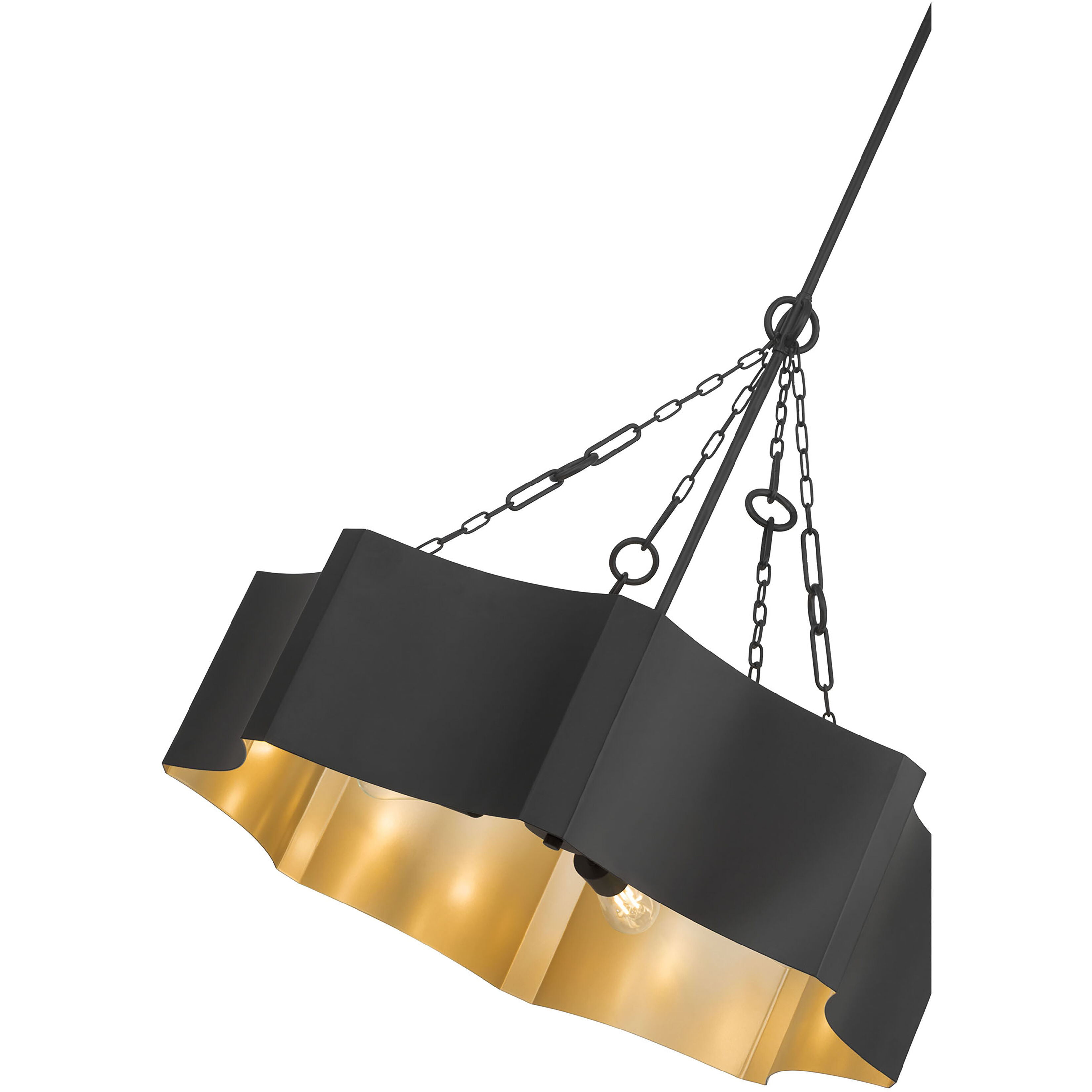 Ottavio 5 Light 28 inch Matte Black and Vintage Brass Pendant Ceiling Light