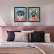Whimsy Dog Multi and Blue and Green and Black Framed Art, Propac