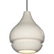 Radiance Collection 1 Light 8 inch Brushed Nickel and White Crackle and Black Pendant Ceiling Light