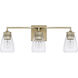 Newbury 3 Light 23.25 inch Winter Gold Vanity Light Wall Light