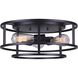 Madison 3 Light 16 inch Black Flush Mount Ceiling Light