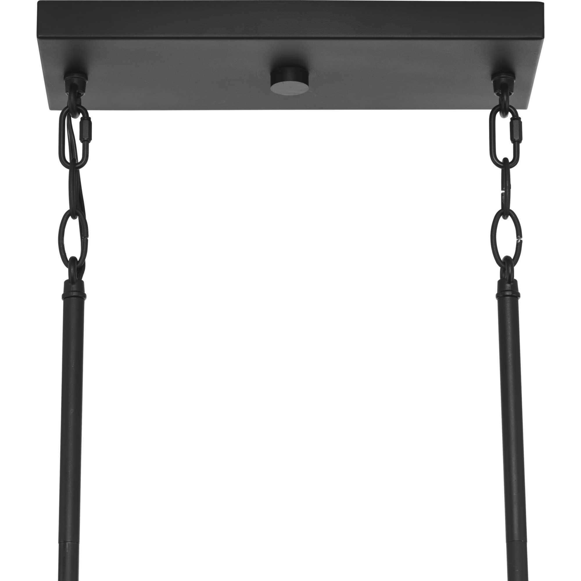 Burgess 4 Light 42 inch Matte Black Linear Chandelier Ceiling Light, Design Series