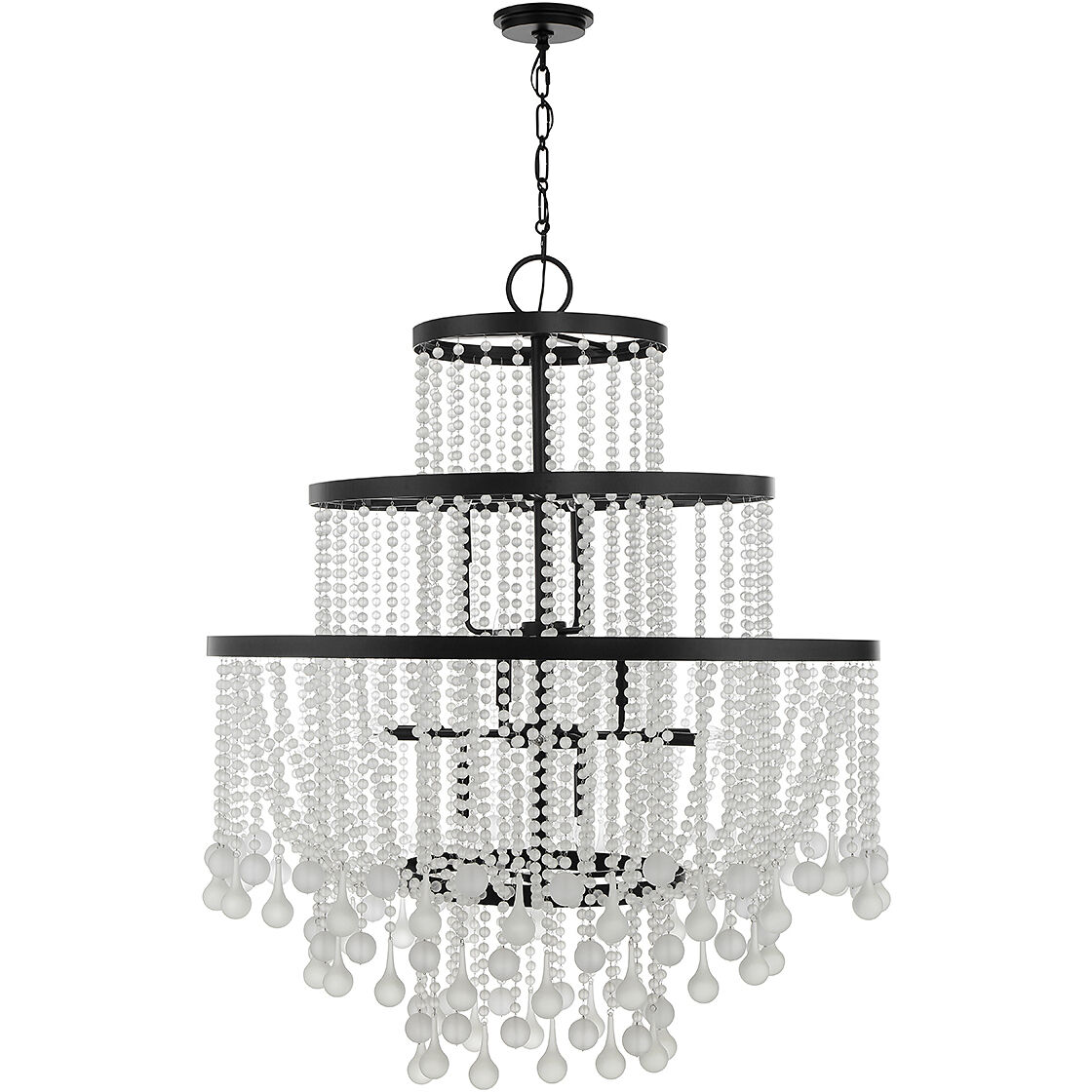 Luna 15 Light 45 inch Matte Black Chandelier Ceiling Light