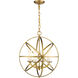 Aranya 4 Light 18.25 inch Heirloom Brass Chandelier Ceiling Light in 10, White Glass