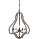 Kenwood 5 Light 24 inch Weathered Ash Pendant Ceiling Light