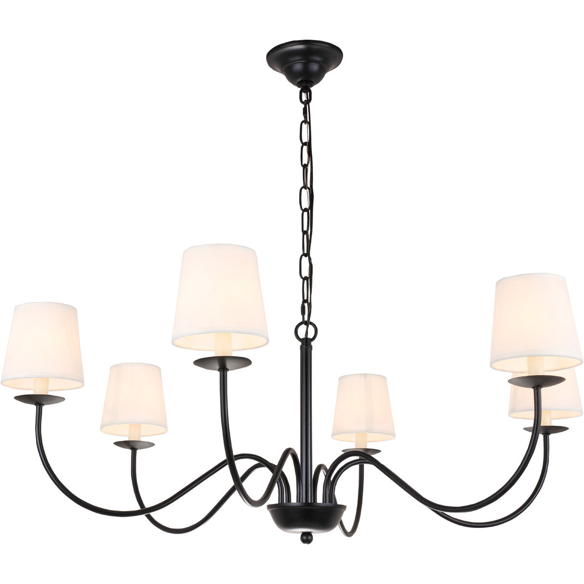 Eclipse 6 Light 37 inch Black Chandelier Ceiling Light