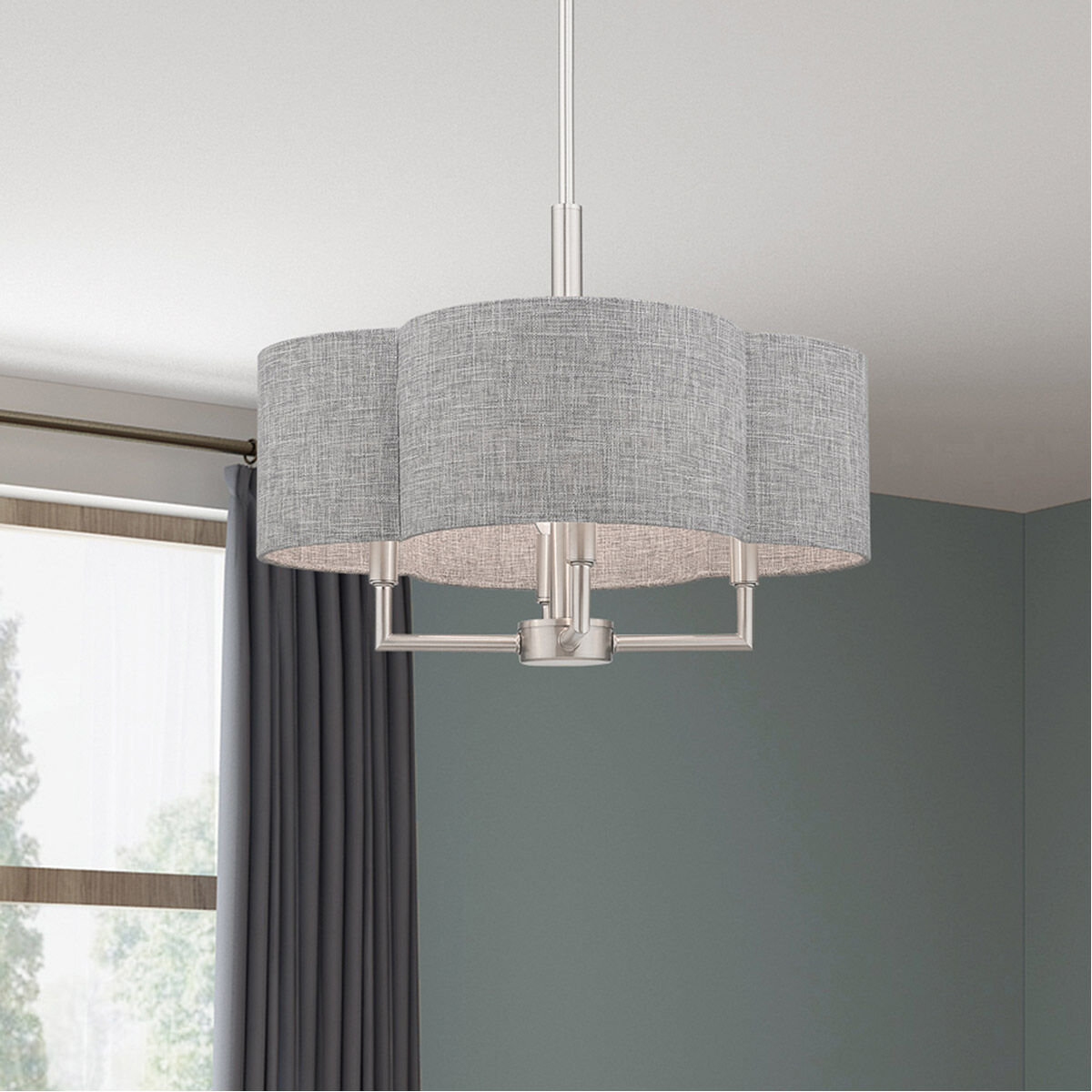 Kalmar 4 Light 18 inch Brushed Nickel Pendant Chandelier Ceiling Light