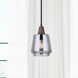 Dante 1 Light 7 inch Black/Faux Wood Pendant Ceiling Light