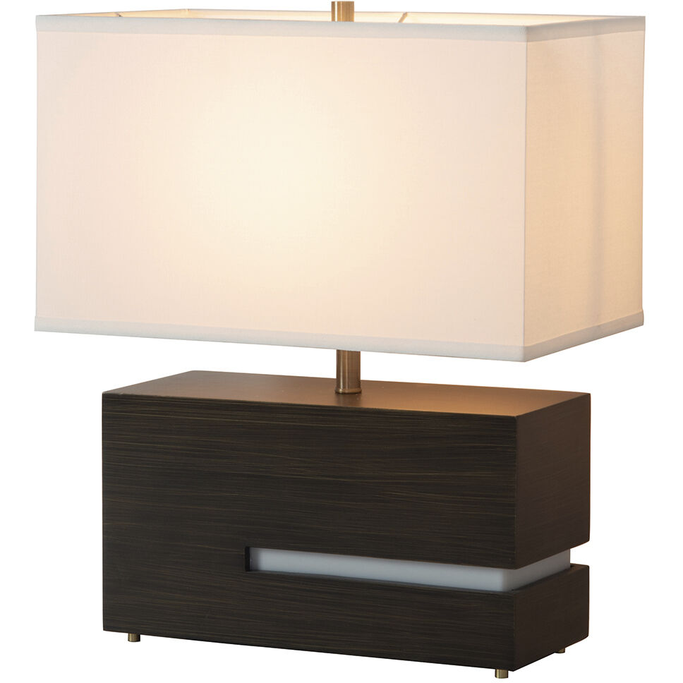 Zen 20 inch 23.00 watt Ebony and Weathered Brass Reclining Table Lamp Portable Light