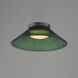Jensen LED 11.75 inch Black Semi-Flush Mount Ceiling Light in Green