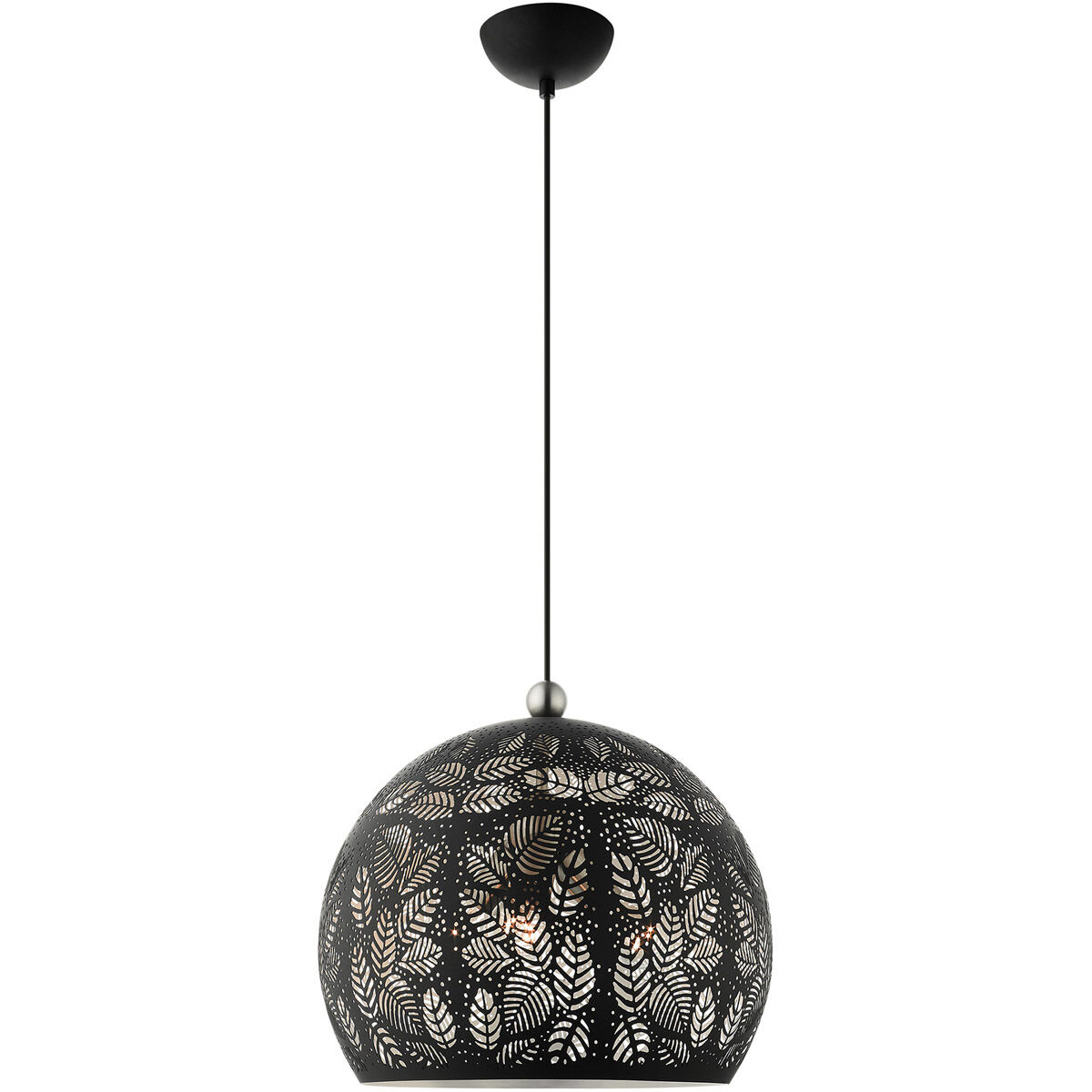 Chantily 3 Light 15.75 inch Black with Brushed Nickel Accents Pendant Ceiling Light