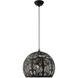 Chantily 3 Light 15.75 inch Black with Brushed Nickel Accents Pendant Ceiling Light
