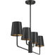 Contemporary 4 Light 42 inch Matte Black Linear Chandelier Ceiling Light