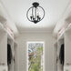 Milania 4 Light 13 inch Black with Brushed Nickel Accents Convertible Semi Flush/Chandelier Ceiling Light