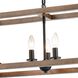 Barrow 6 Light 36 inch Birchwood with Matte Black Linear Chandelier Ceiling Light